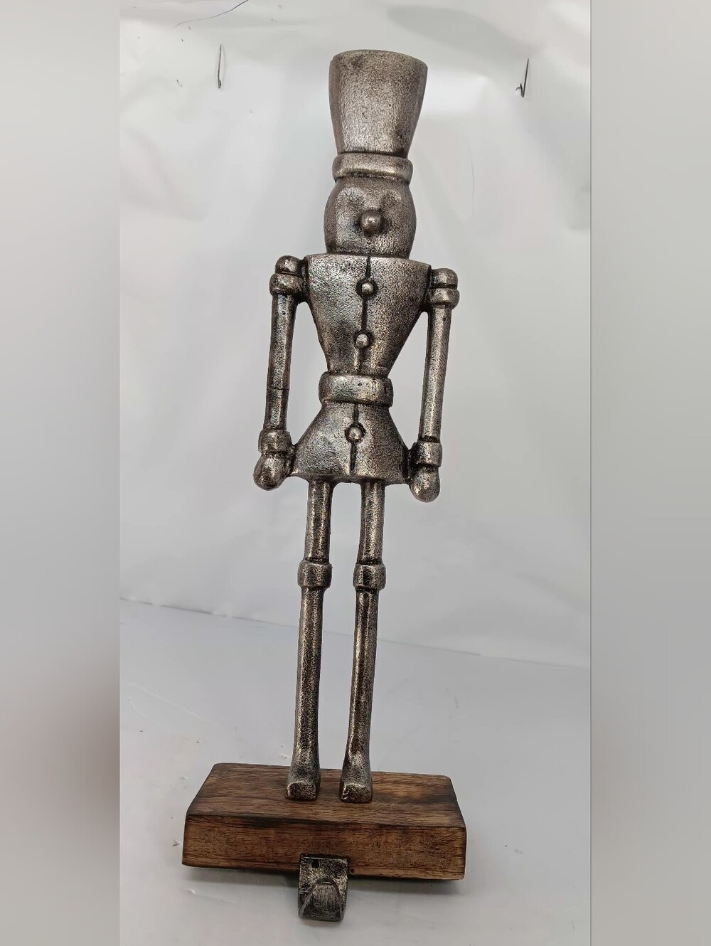 Nutcracker Stocking Holder Rustic Metal